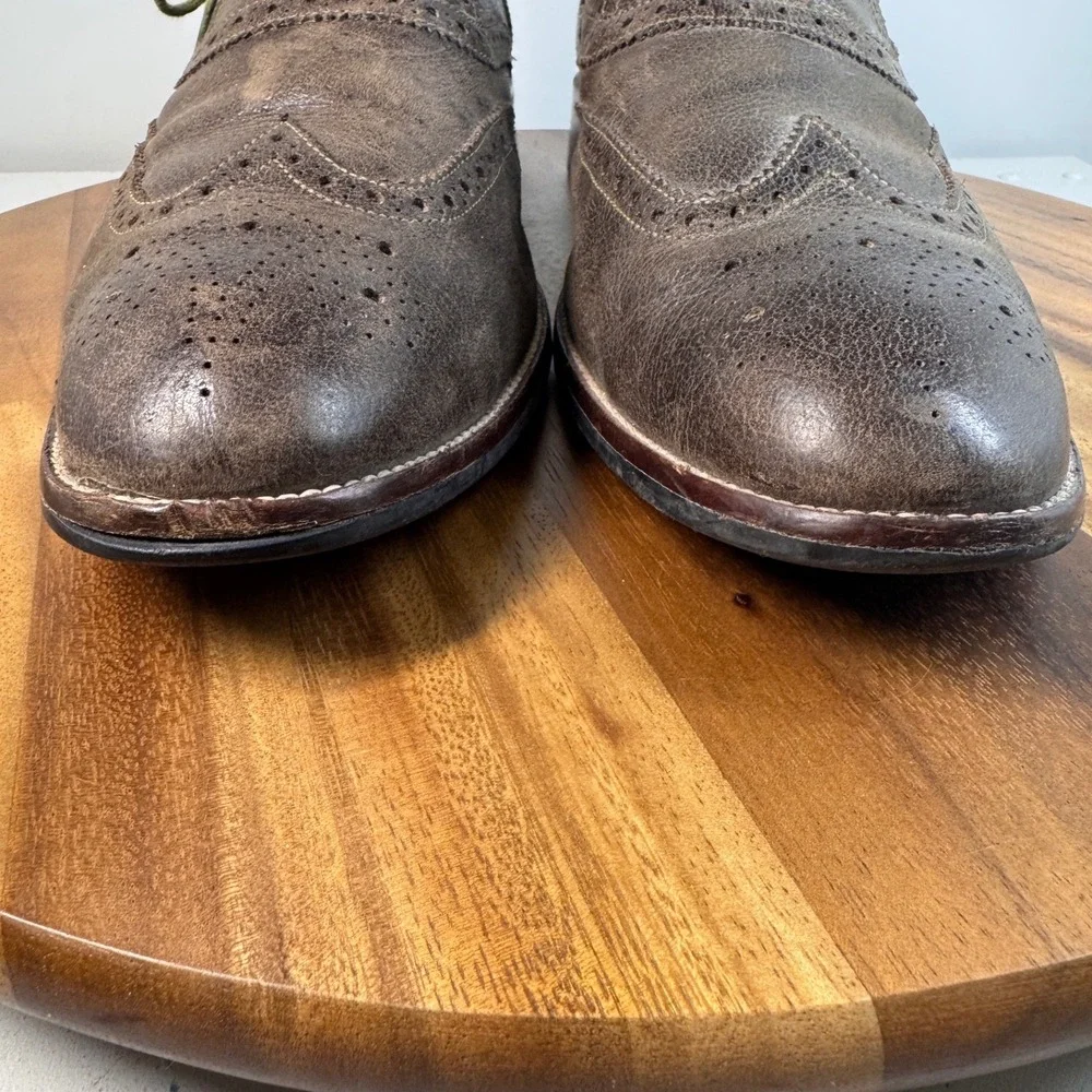 Cole Haan Mens Wingtip Oxfords Brown Leather Grand OS Lace Up Dress Shoes Sz 15M